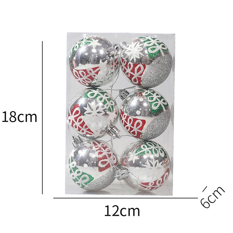 6pcs/box Christmas Tree Pendant Decorations Ornaments Colorful Christmas Balls
