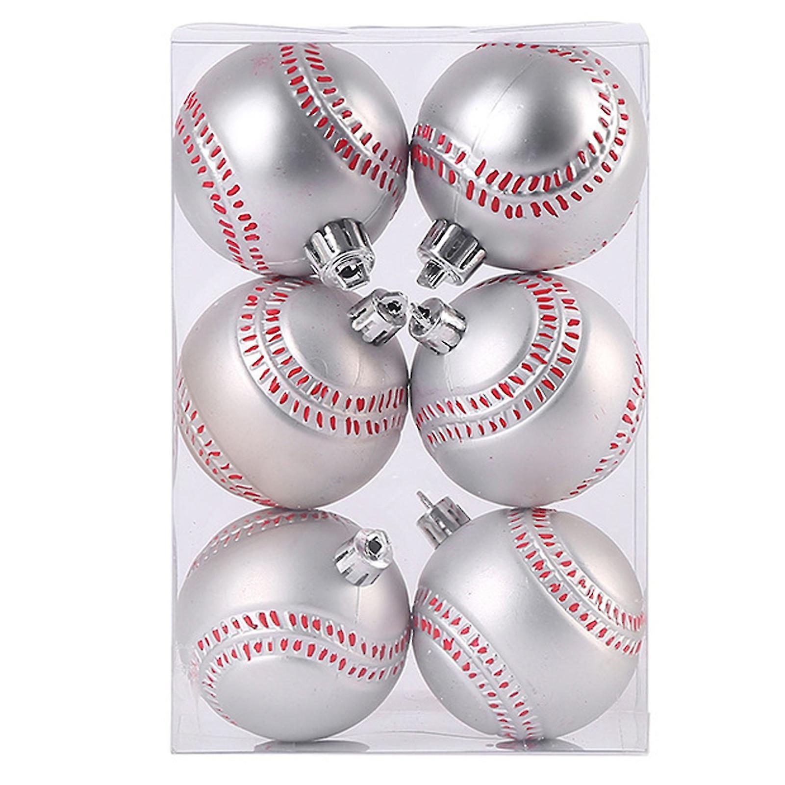 Christmas Tree Baubles Set 6cm Sports Balls Themed Christmas Tree Ornaments Pendants for Xmas