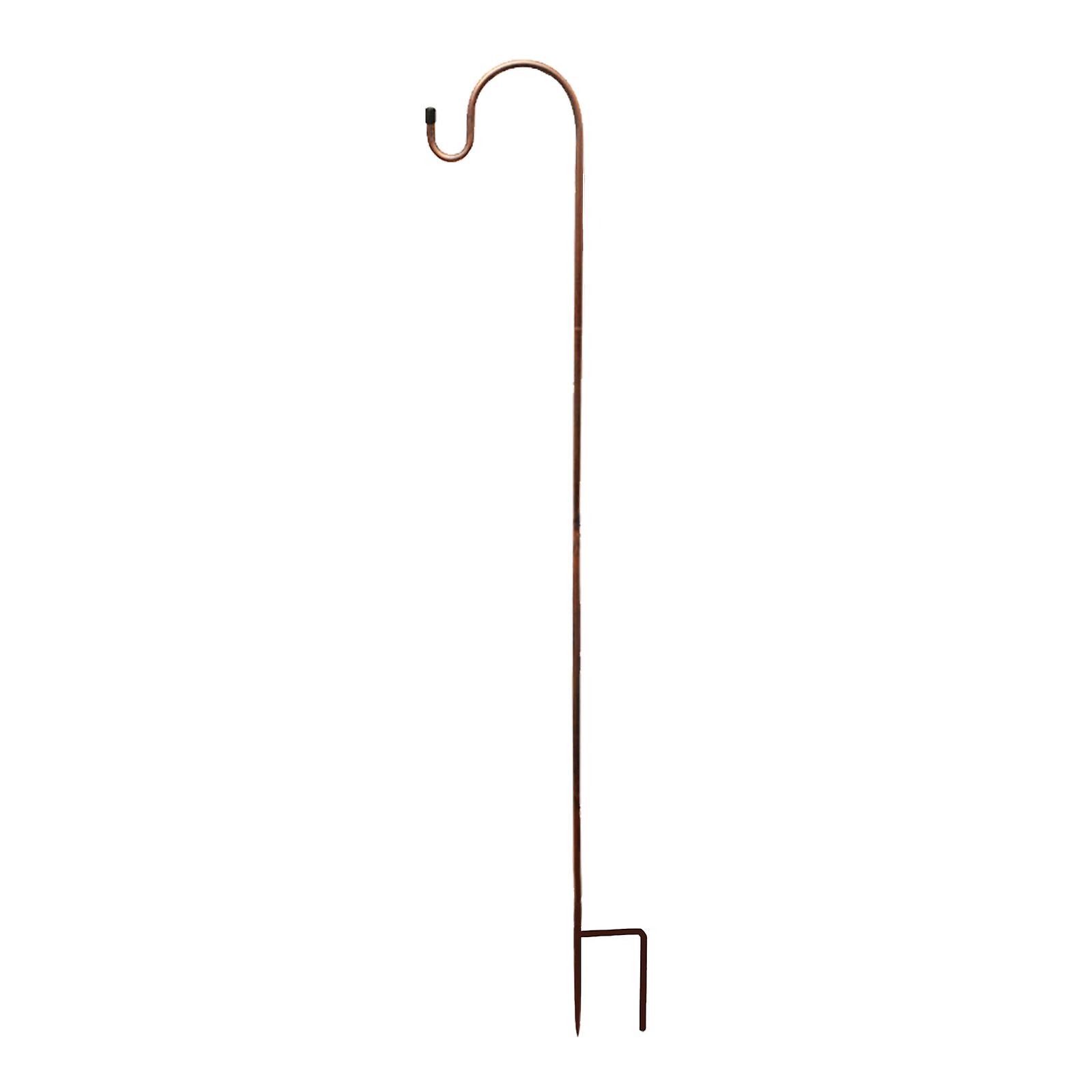 Shepherd Hook Poles with 5 Prongs for Flower Baskets and Bird Cages - Height Adjustable and Rust-free - Black/Brown Hanger