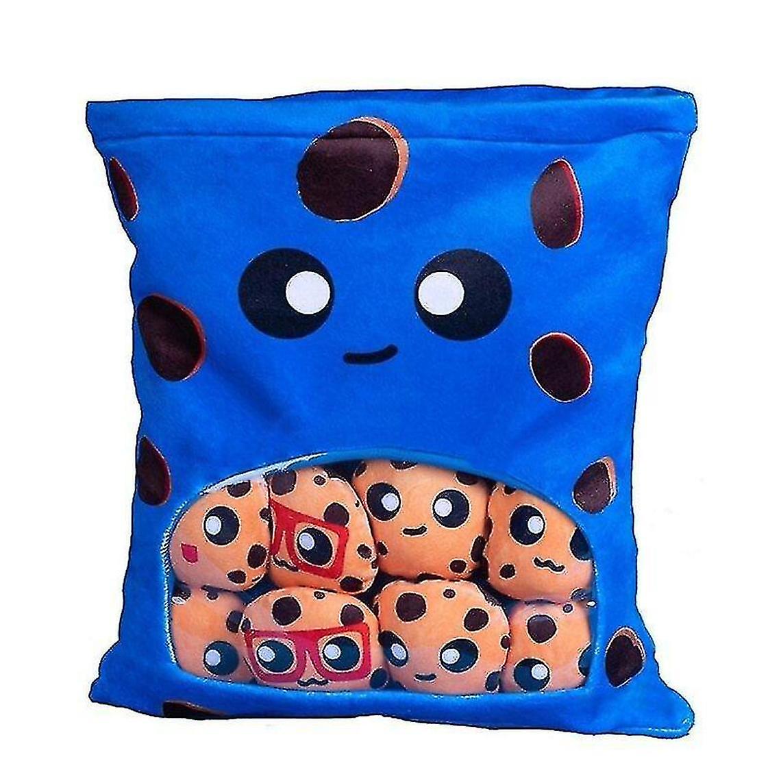 Cute Cookie Stuffed Pillow Remove Soft Fluffy Creative Gift For Girls | Plush Pillow (blue)