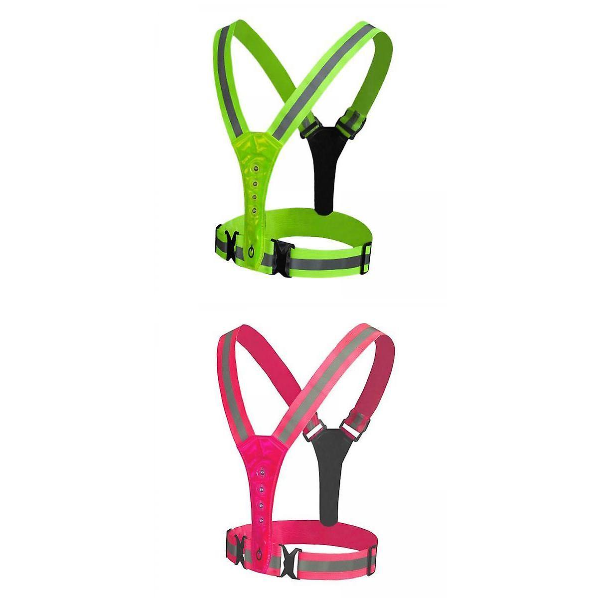 3 Modes /8 Bright LED Reflective Vest Warning Lights for Night Running