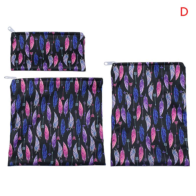 3pcs Reusable Snack Bag Waterproof Bread Sandwich Bag Pouch For School Camping