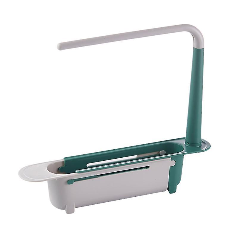 Telescoping Sink Drain Strainer with Towel Bar PP Rounded Edge Drying Rack Kitchen Accessories