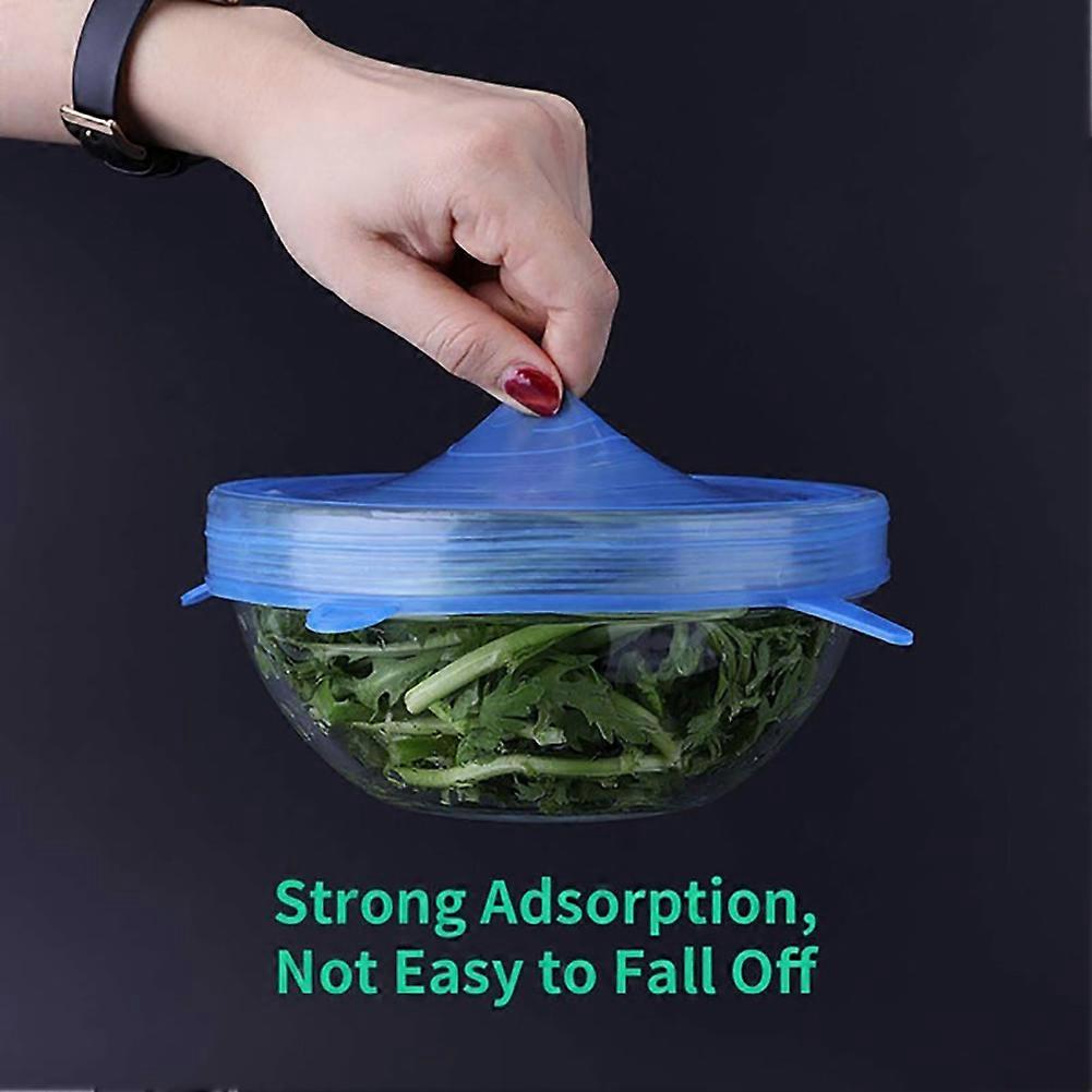 6pcs Reusable Silicone Stretch Lids Set, Sizes 6.5-21cm Durable
