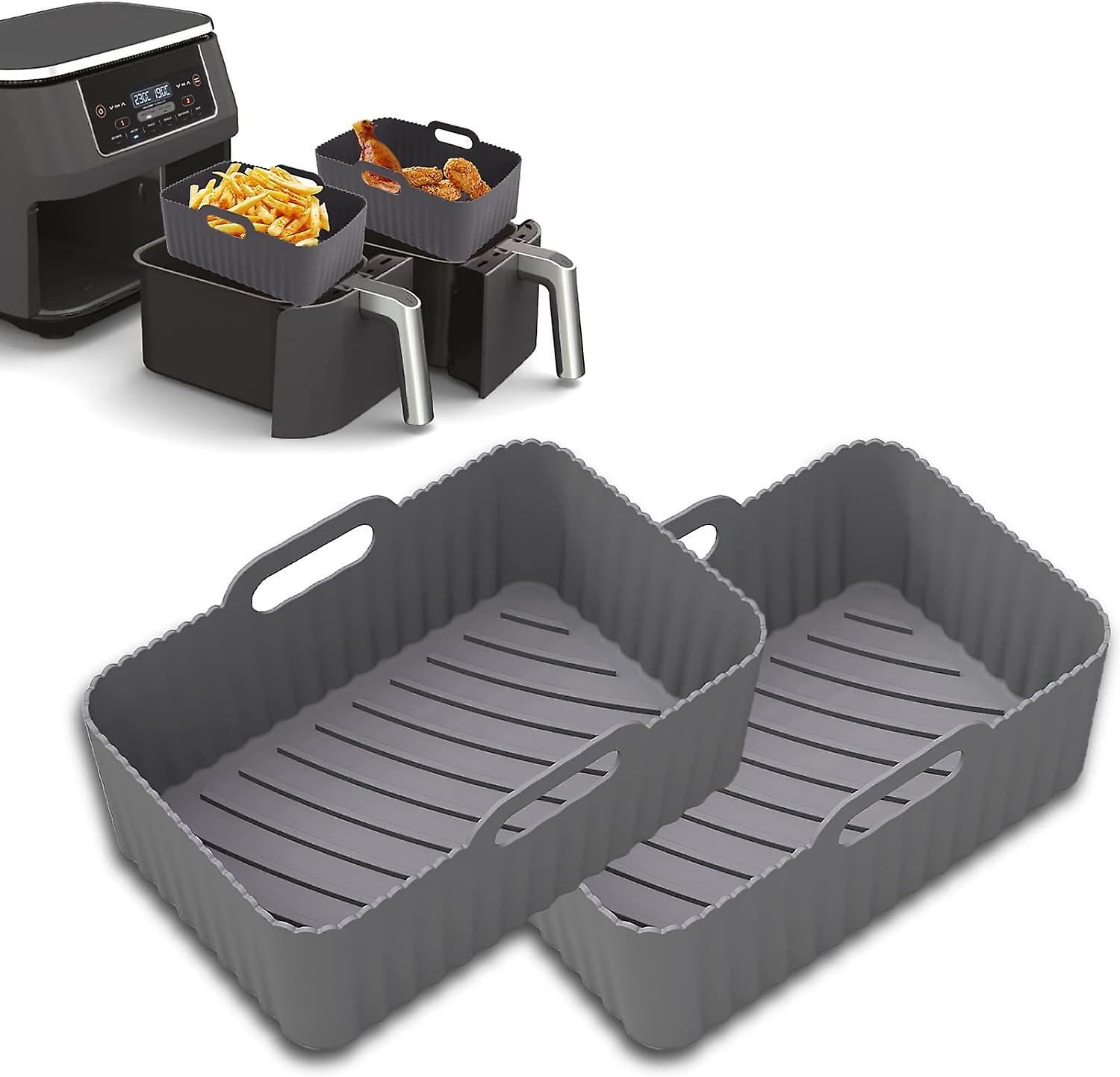 Air Fryer Silicone Liner, Reusable, Gray 2 pcs