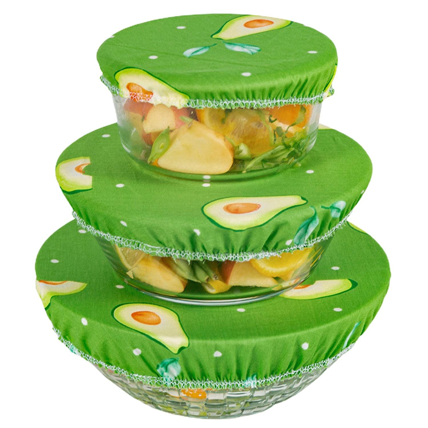 ZHOUBA 3Pcs/Set Bowl Cover Cloth Reusable Practical Fabric Keep Fresh Food Wraps for Home
