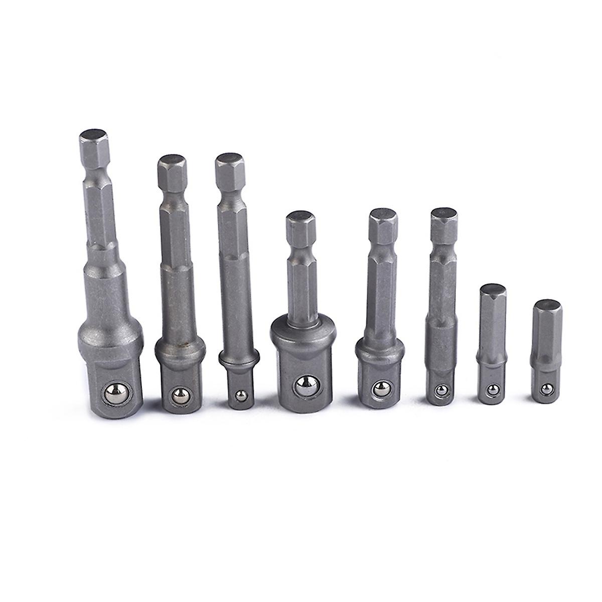 8 PCS Drill Bit Adapter Square Impact Socket Extension Connector Socket Adapter Set Hex Socket Adaptor