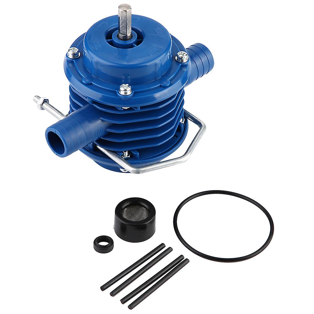Blue Mini Self Priming Engineering Plastic Hand Drill Water Pump for Home Garden