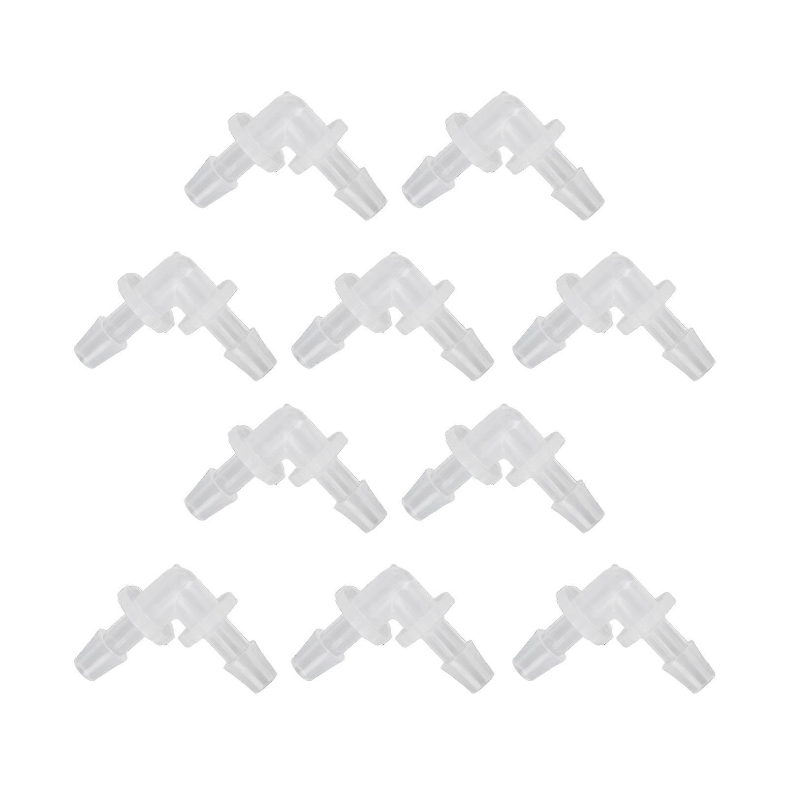 10Pcs Elbow Hose Joint 90 Degree Connector Adapter L Shape Equal Diameter Plastic Fittings 4.8mm