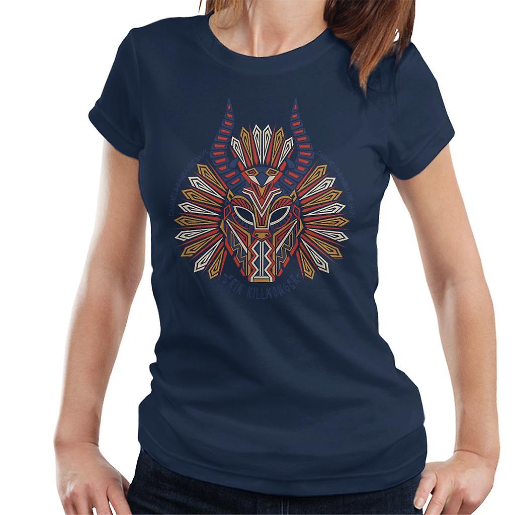 Marvel Black Panther Erik Killmonger Mask Pattern Women's T-Shirt