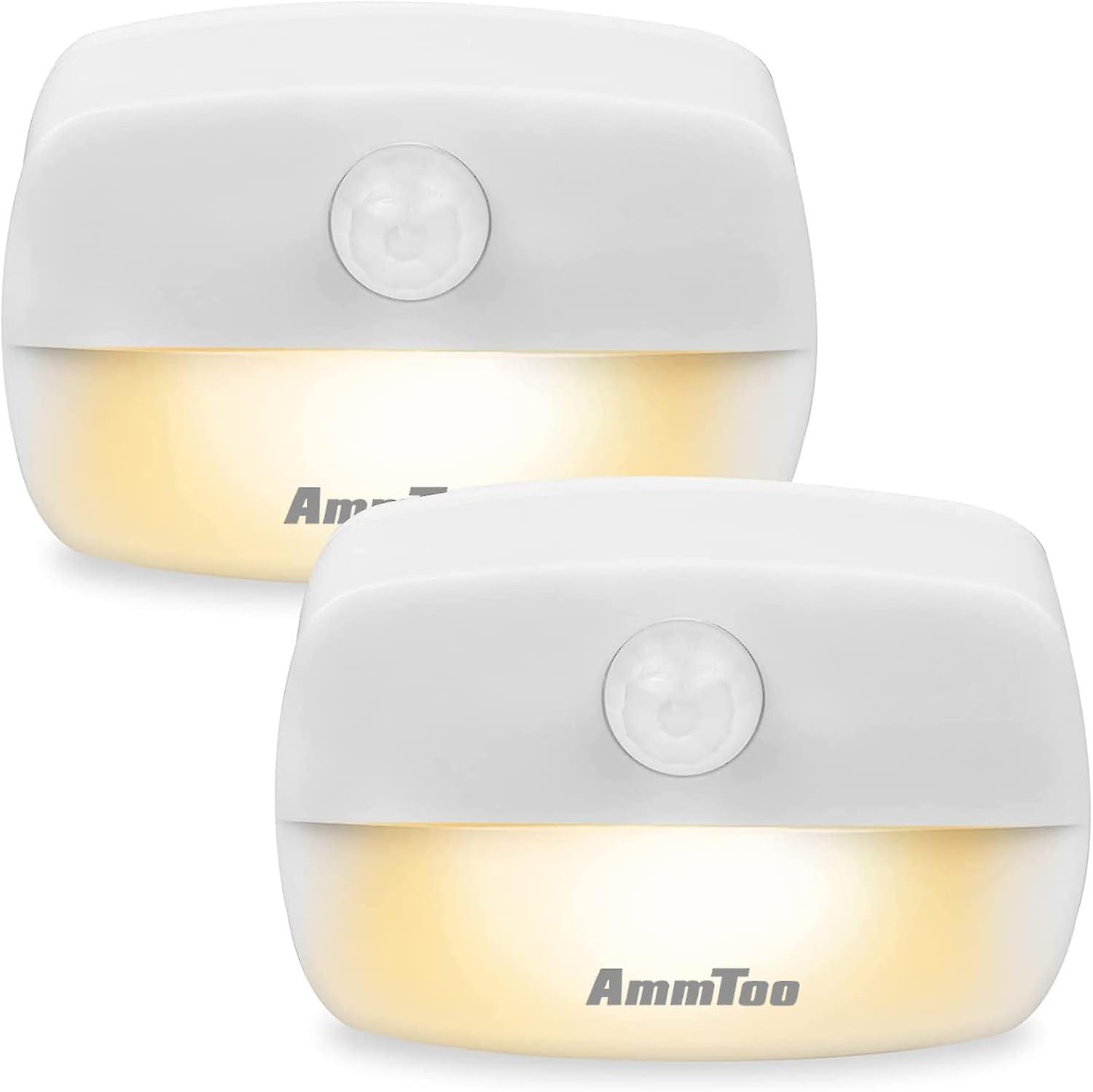 Night Light with Motion Sensor, [2 Pack] Warm White Motion Sensor Light Battery, Indoor Night Light 