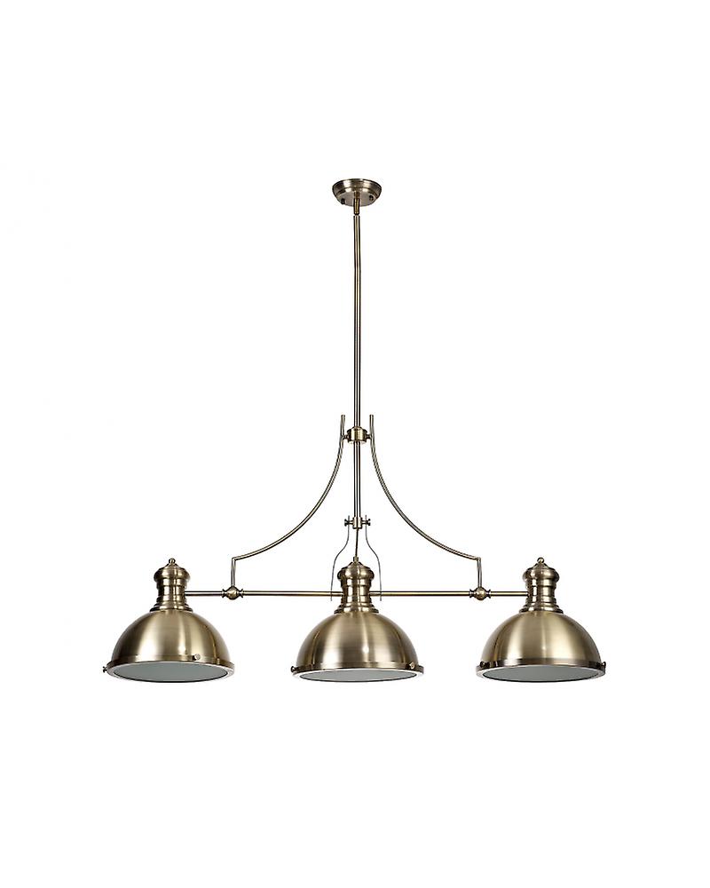 Arthur Pandantiv, 3 X E27, Alamă antică / sticlă mată