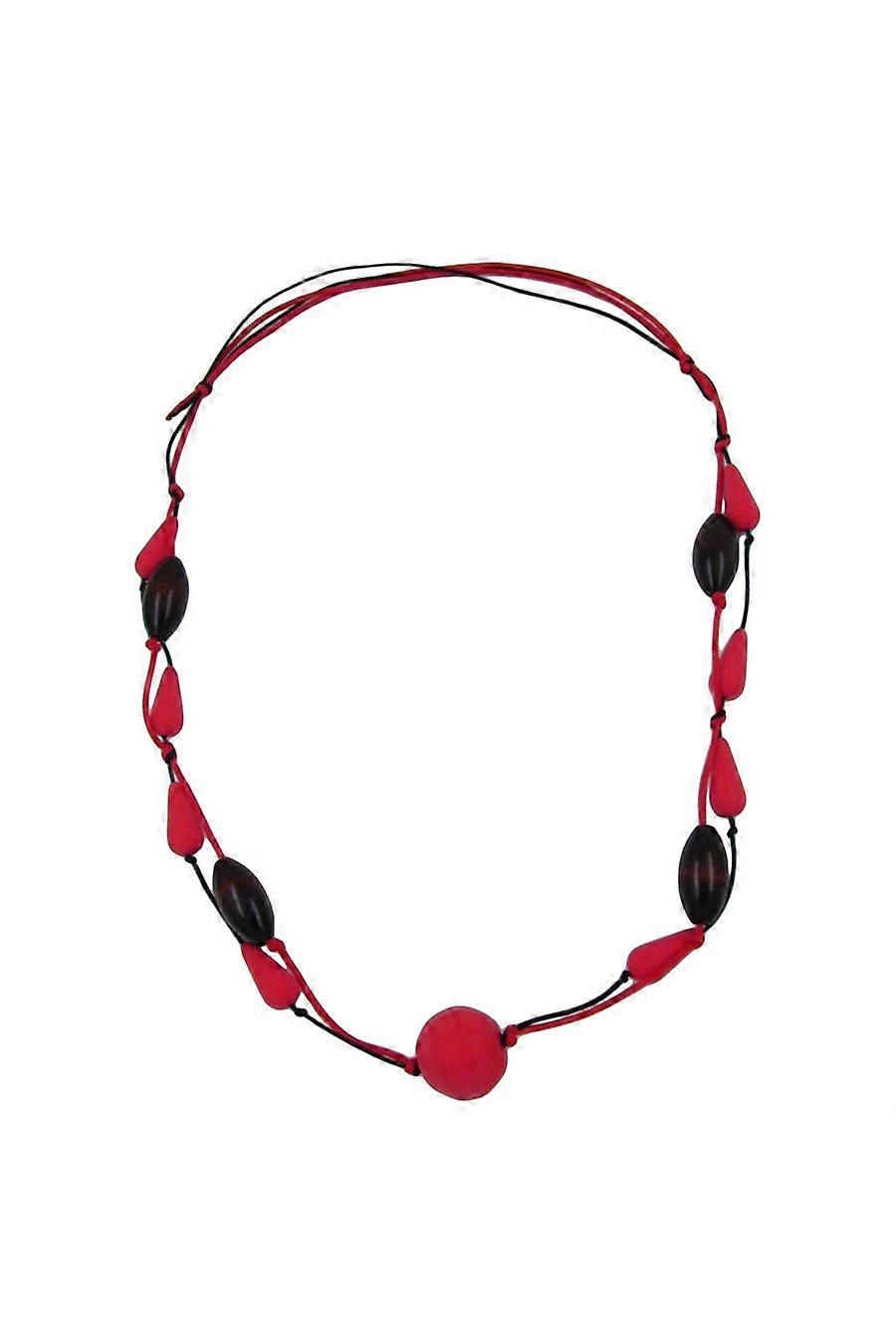 Necklace Beads Red/ Brown/ Black - Gl04348