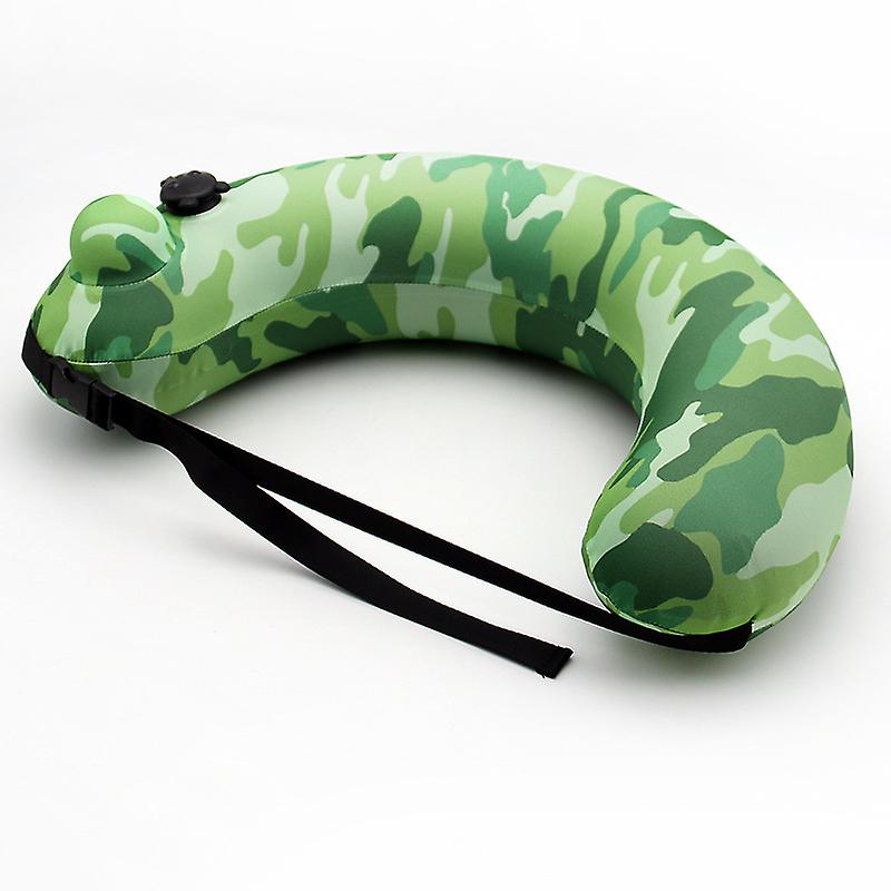 Inflatable Swimming Trainer Belt for Kid Portable Air Ring with Adjustable Strap Back Neck Rest for Adults Press to Pump