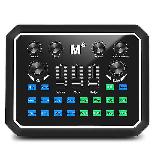 M8 Sound Card Digital Sound Card Live Mixer Microphone Mixer Is Suitable For Live Singing Equipment K Song Recording