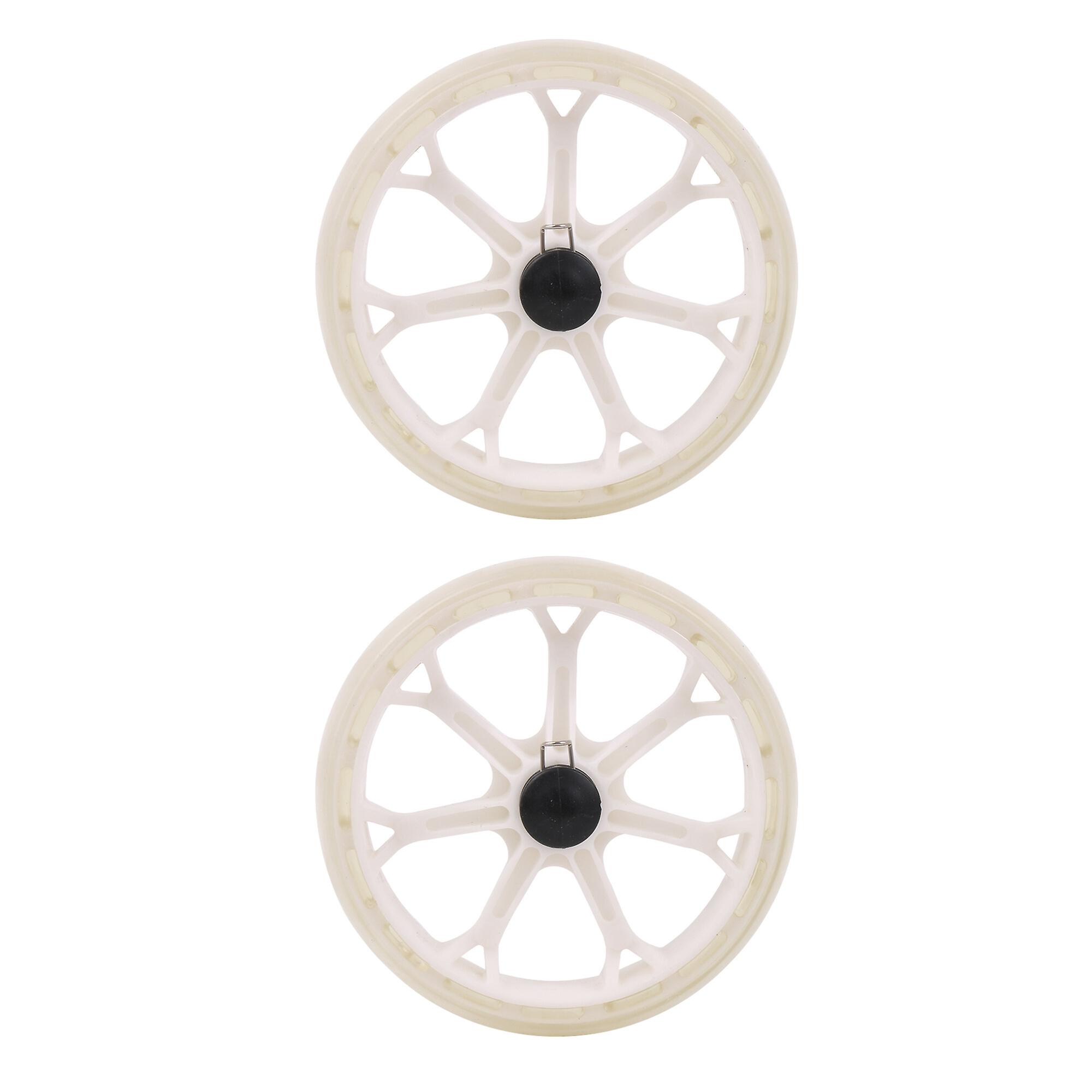 2 Pieces Trolley Wheels 170mm Diameter Load Capacity 22-33 Lbs White