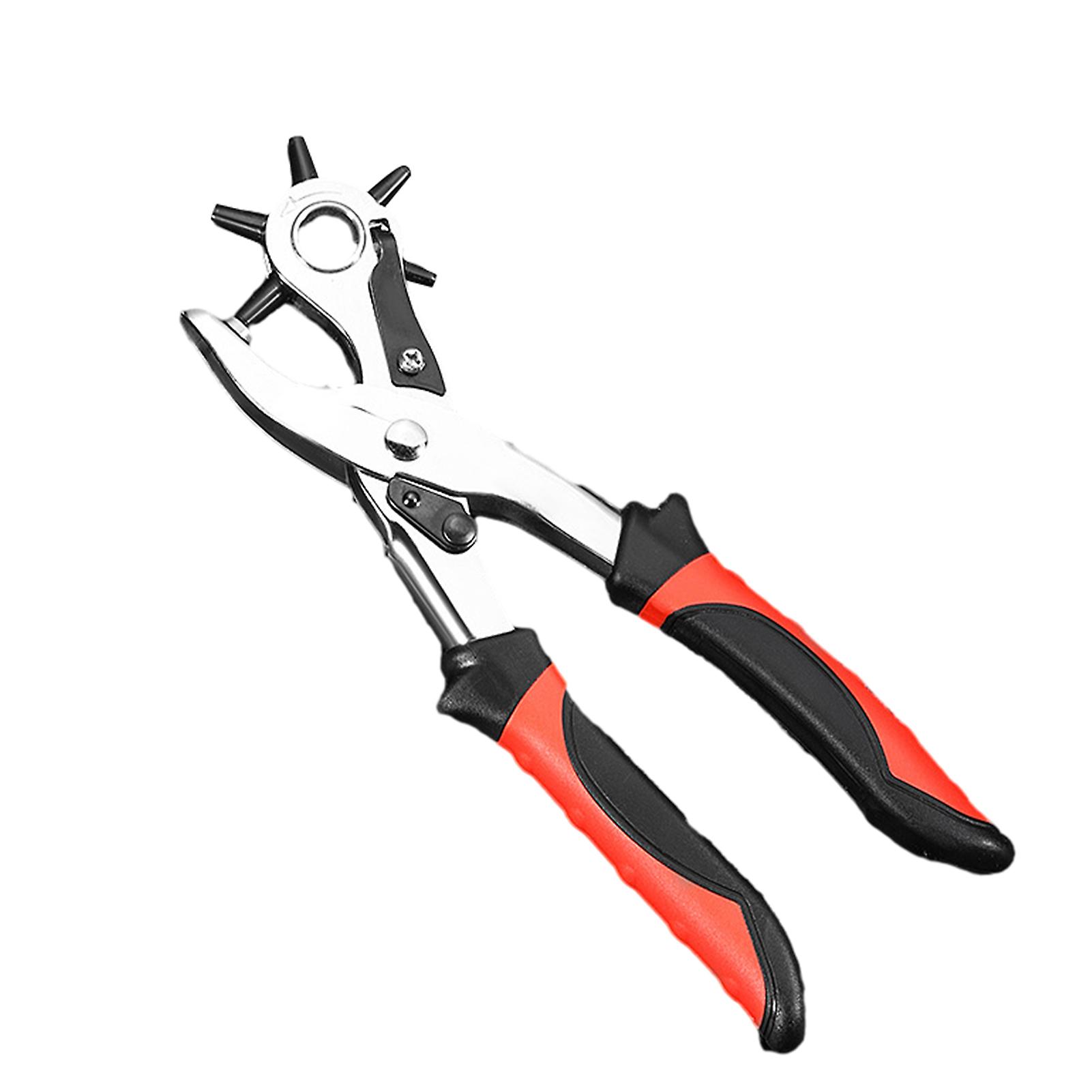 Round Hole/Oval Hole Punching Pliers Non-Slip Handle Stable Hole Punch Plier for Home Belts DIY