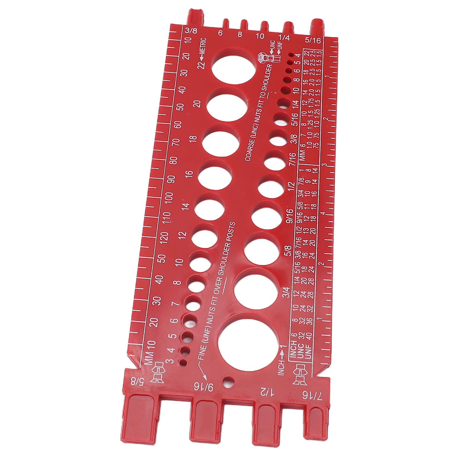 Nut Bolt Thread Gauge ABS Highly Accurate Portable Bolt Nut Identifier Gauge for Repairing 