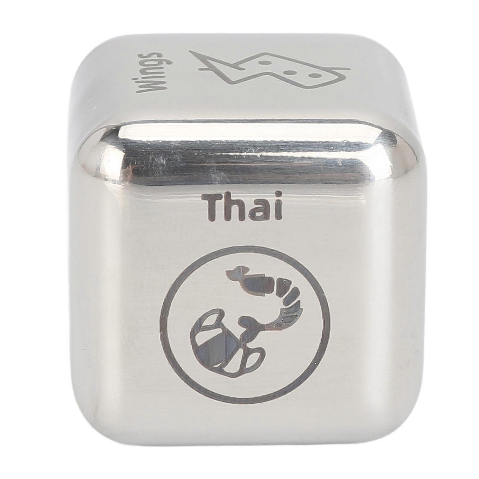 D3フード決定サイコロステンレス鋼多用途オプションクリアレターポータブルディナーディサイダー記念日用サイコロ