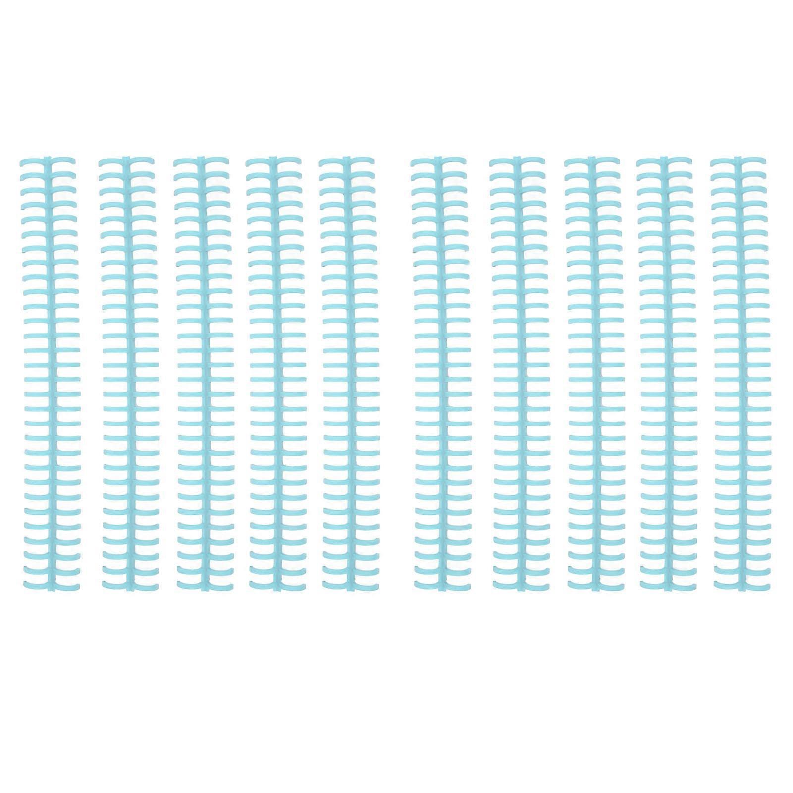 10Pcs Binding Spines Spirals Coils Combs 30 Holes Plastic Strip for Loose Leaf 1/2in Diameter Tender Blue