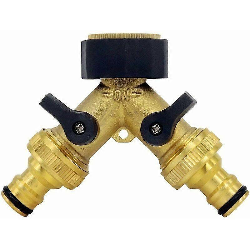 Y Connector for Water Inlet Hose (2 Way for Inlet Hose, 26.9mm (3/4) Brass, Y Manifold), Compatible with Garden Hose Connector System 1/ 2 Inch