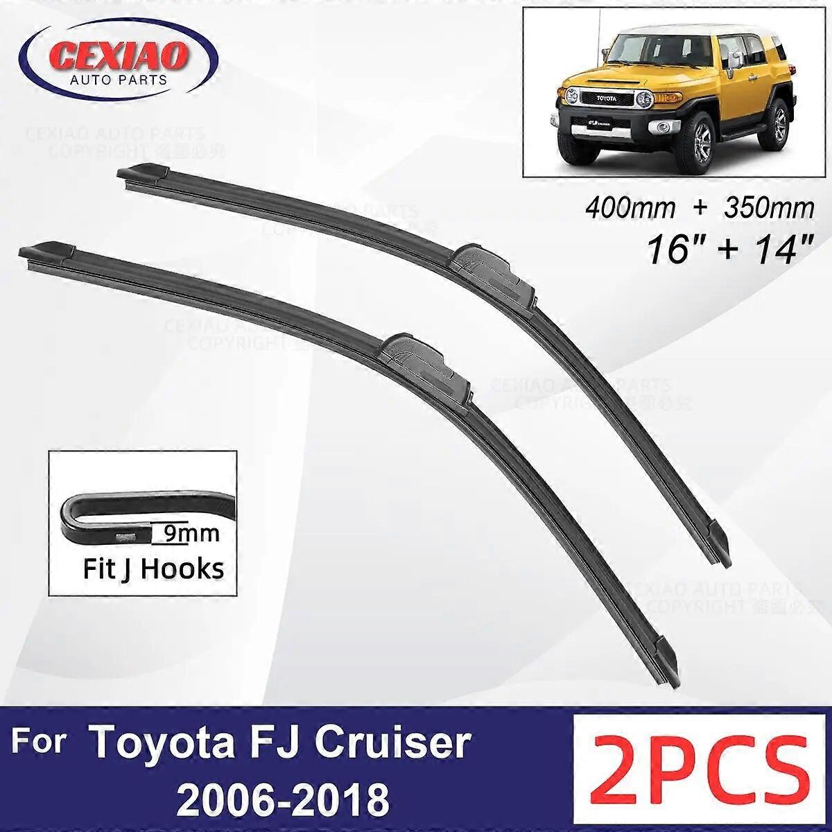 Car Wiper For Toyota FJ Cruiser 2006~2018 Front Wiper Blades Soft Rubber Windscreen Wipers Auto Windshield 16"+14" 400mm + 350mm FN9U4252