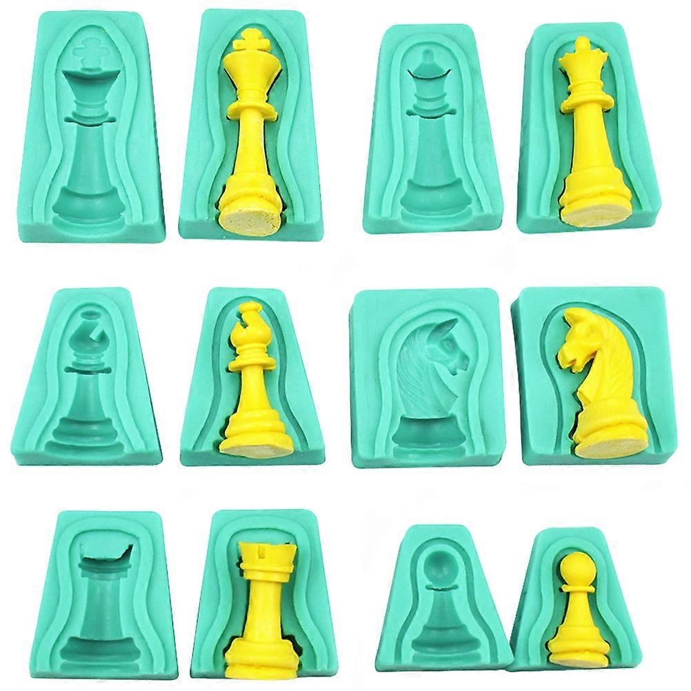 12 Pcs Silicone Molds Resin Chess Casting Molds Soap Wax Chess Epoxy Silicone Candy Molds