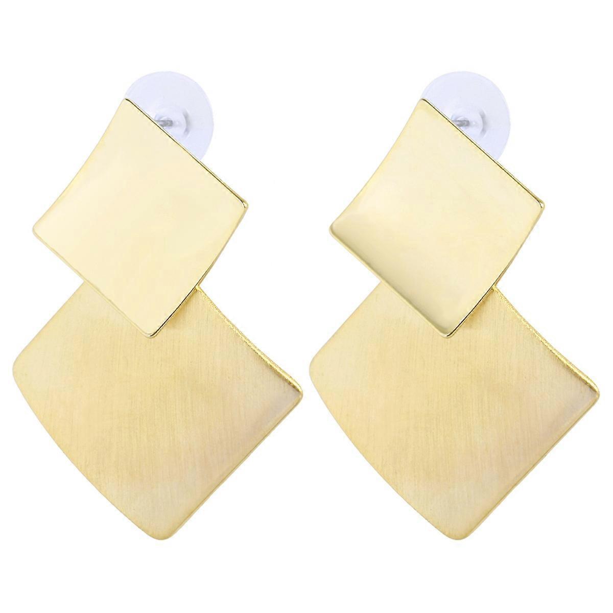Earrings-Monochromatic Gold Luxe-Square Statement