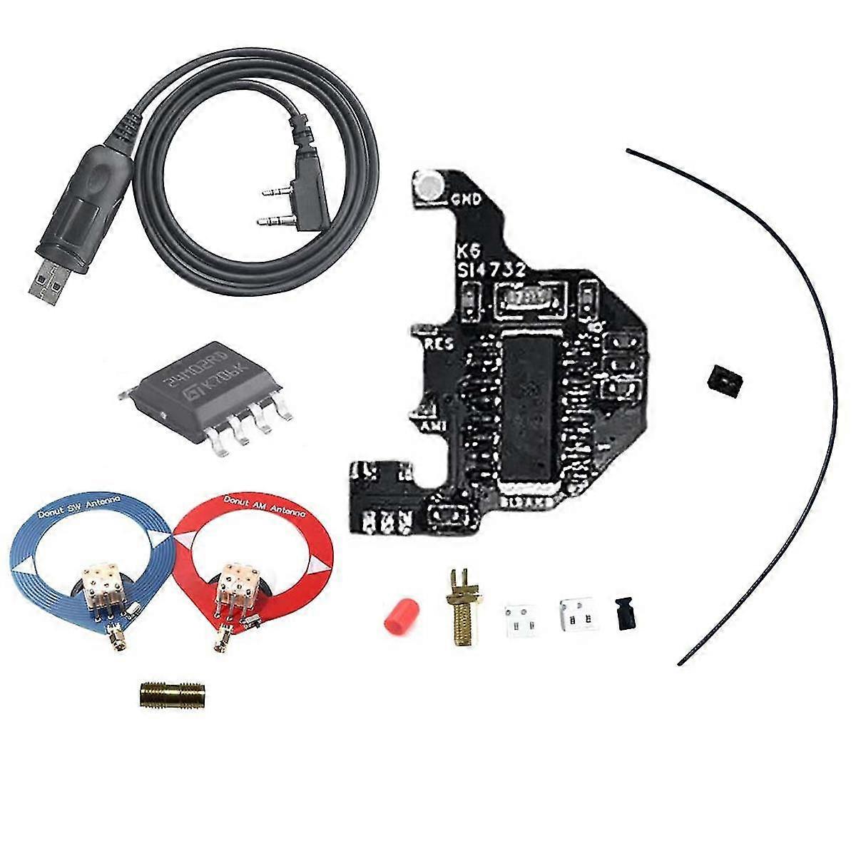 SI4732 Shortwave Modification Module+Antenna+Programming Cable+2M Chip for UVK5/UVK6 Dual Antenna Solution