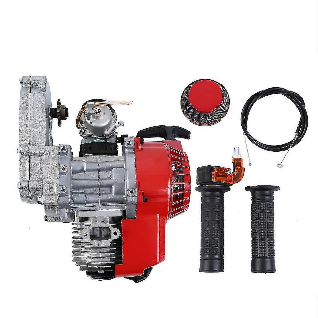 מנוע אופני כיס מנוע 2 פעימות למשוך מנוע התחלה מנוע 49 סמ"ק מיני בור כיס טרקטורונים אופני עפר מרובעים עם בר