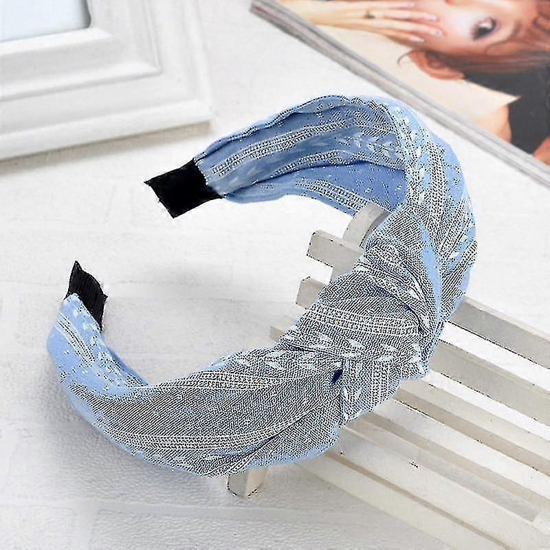 Faixa de cabeça larga com nó superior, faixa de cabeça de tecido