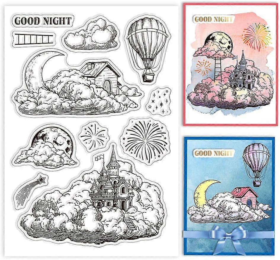 1Sheet Clouds Castle Silicone Clear Stamp Seals