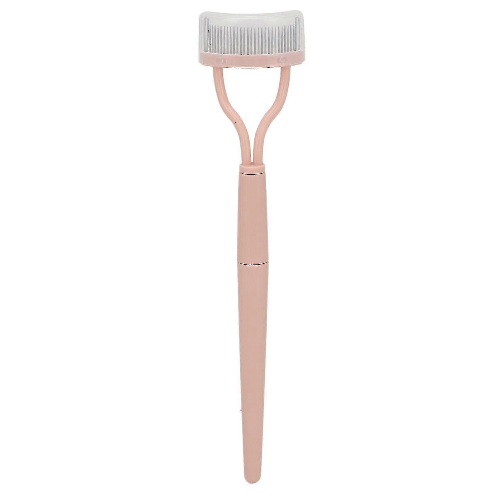 Half Arc Stainless Steel Eyelash Separator Portable Folding Eyelash Comb With Protective Cover For Makeup Cosmetic Pink