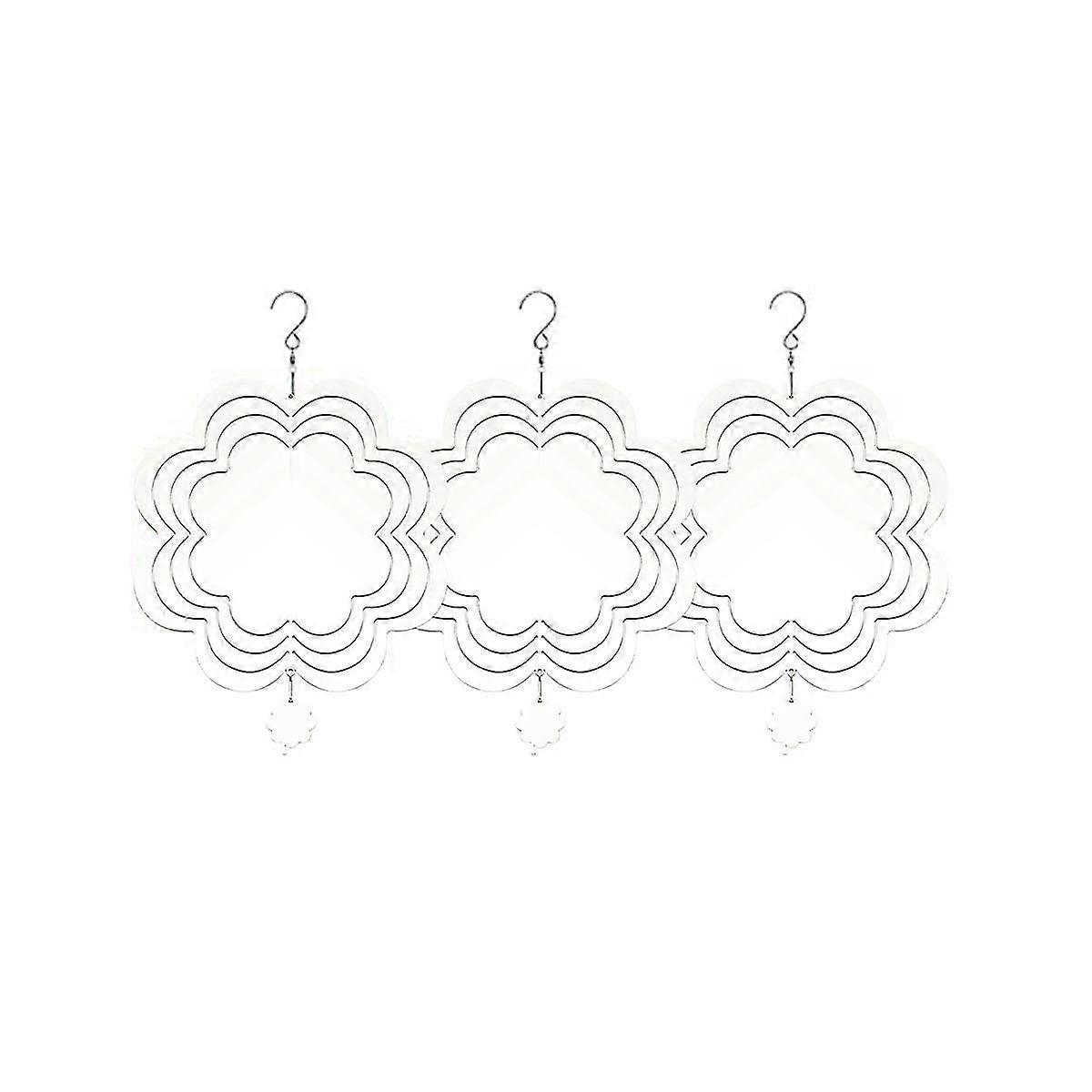 3 Pcs 10 Inch Sublimation Wind Spinner Blanks 3D Hanging Wind Spinners Double Sided Wind Powered Ki
