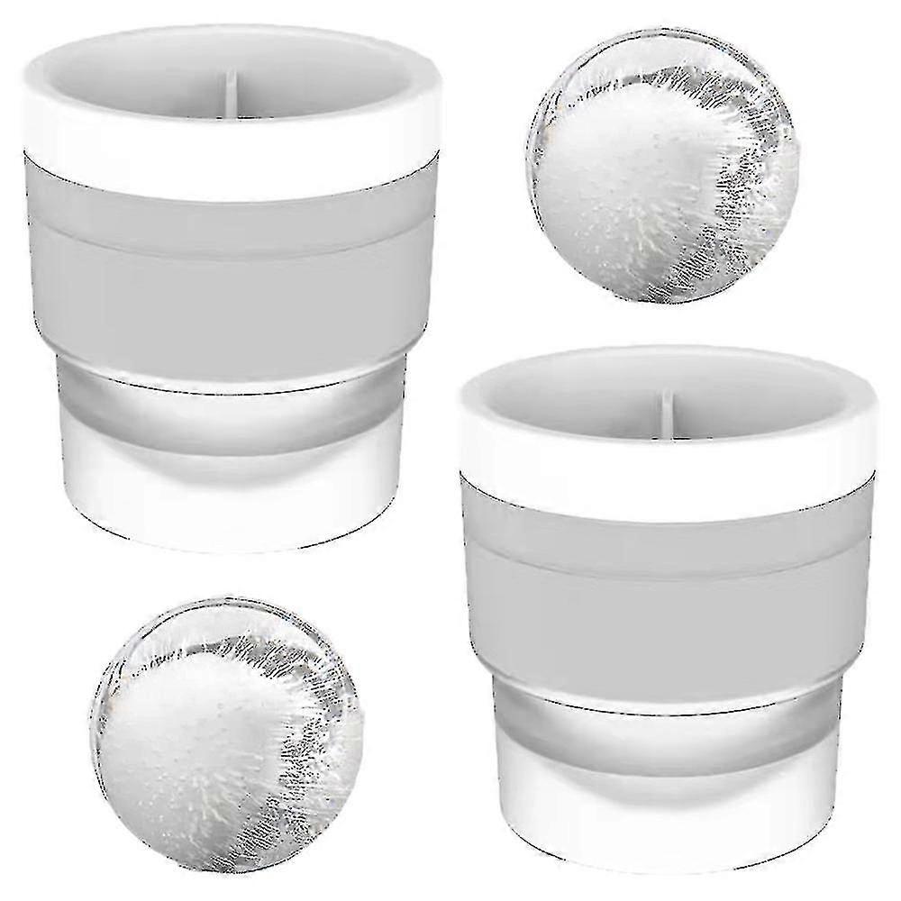 2pcs Ice Ball Molds, Round Ice Spheres. Stackable Slow Melting Round Ice Cube Maker For Whiskey