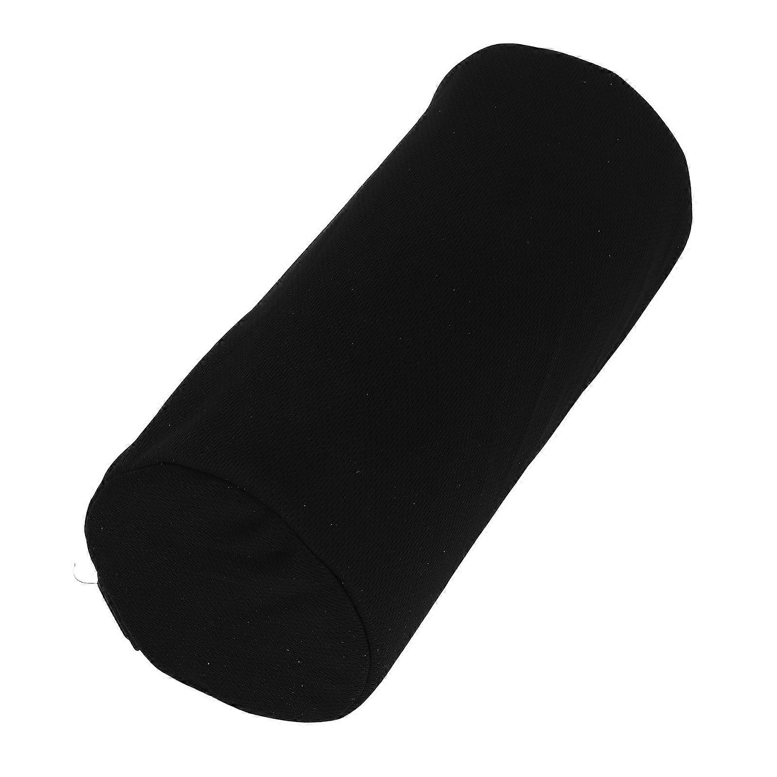 Lumbar Roll Pillow Multifunctional Memory Foam Back Roll Waist Support Cylinder Pillow with Adjustable Strap Black 