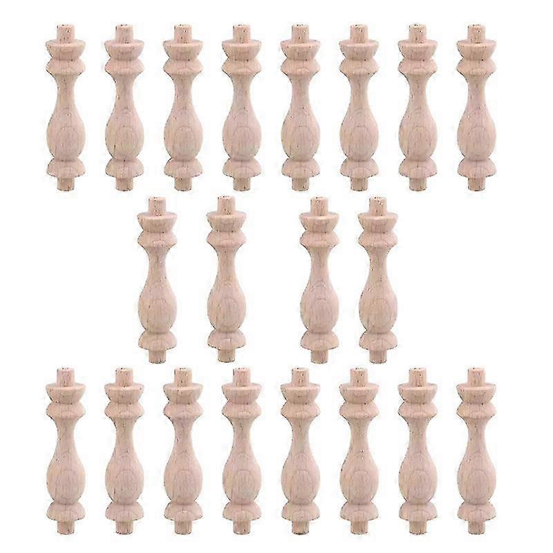 20 τεμ 7.6X1.8cm οξιά άβαφη ημιτελής ξύλινη σκάφη ατράκτων Baluster εστιατόριο διακόσμηση επισκευή de