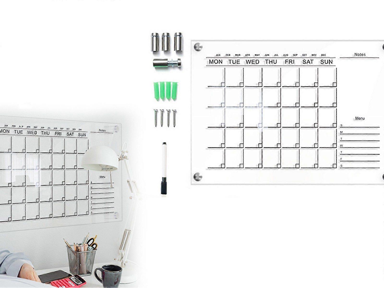 S Acrylic Dry Erase Board Wall-Mounted Weekly Planner Calendar Memo Whiteboad