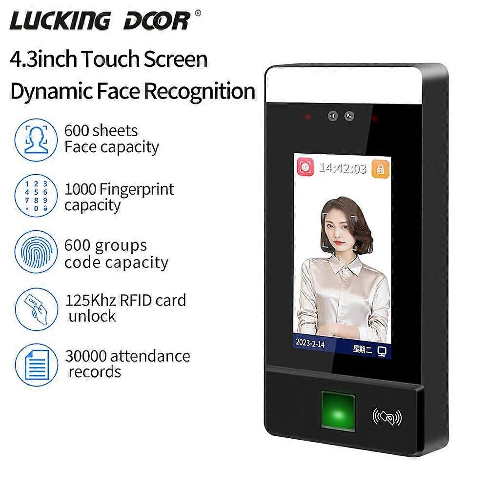 Biometric Fingerprint + Facial Recognition Access Control Liveness Detection Automation for Swing Gate Employees Time Attendance
