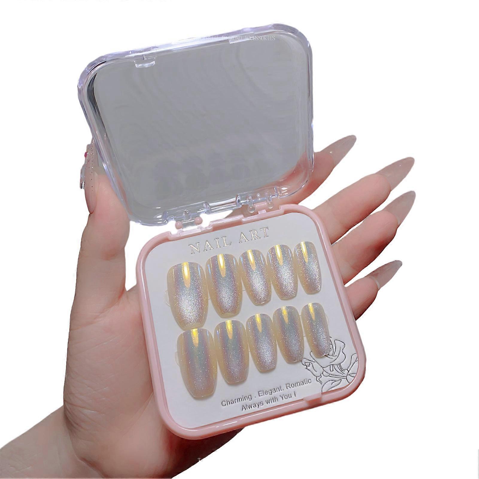 Glossys Press On Fake Nails Set Reusable Colorful Nail Art Patch for Nails Manicures