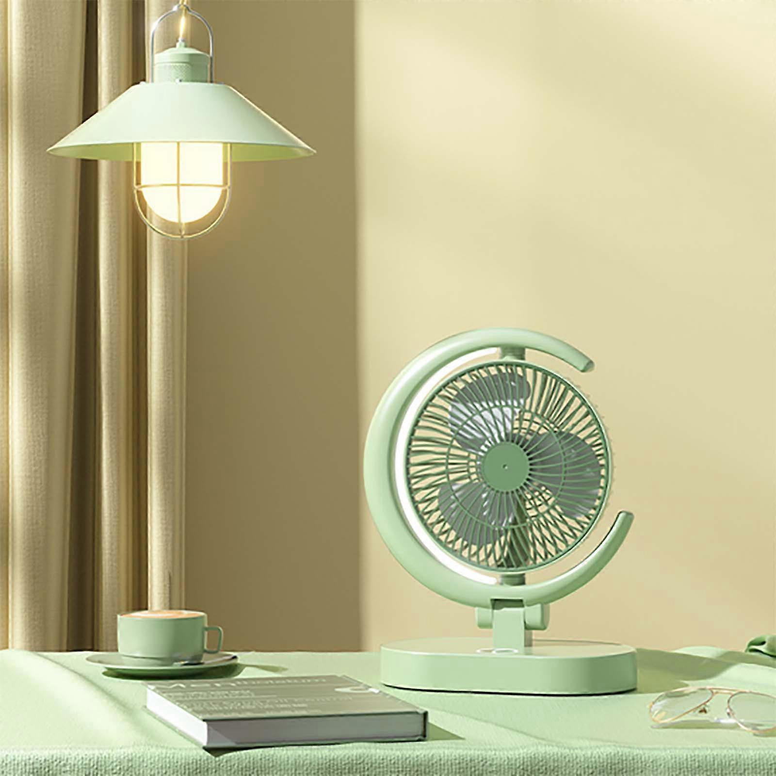 Household Mini Fan Usb Charging Fan With Lamp Folding Fan