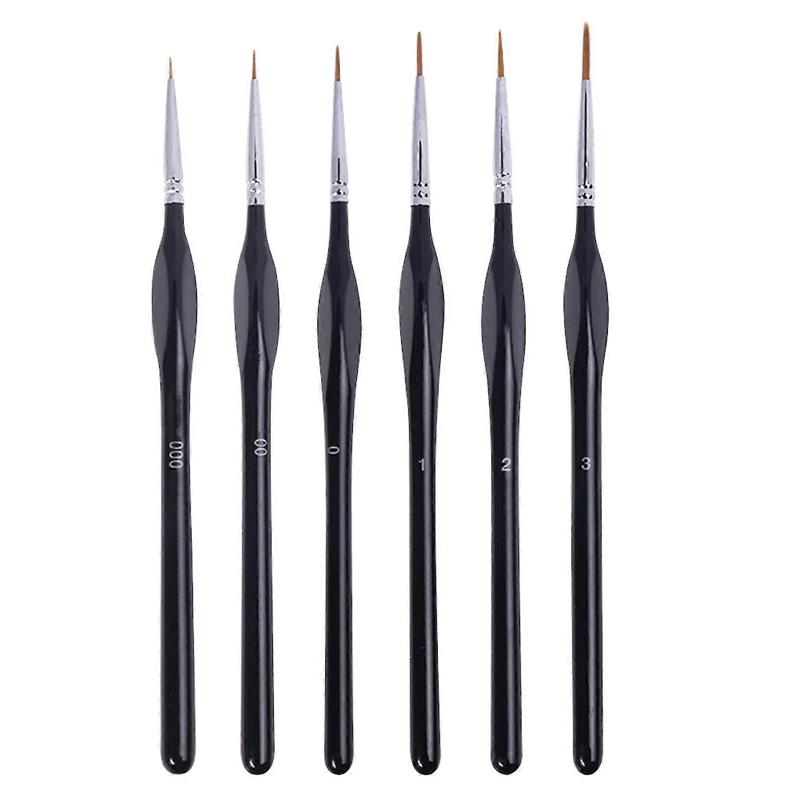 6pcs Gouache Practical Line Art Detailing Brush Watercolor For Painting Figurine