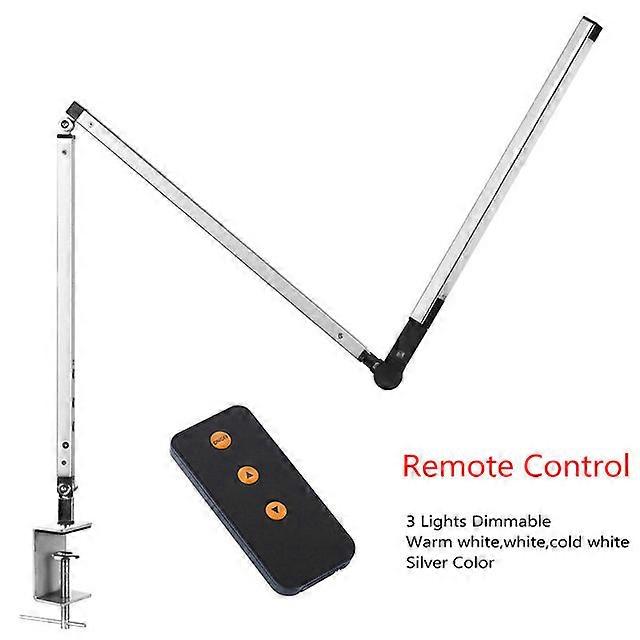 JWL- Remote Control LED Desk Lamp with Clip Light Touch Dimmer EU/US Plug in Office Business Table Reading Lamp Adjustable Arms
