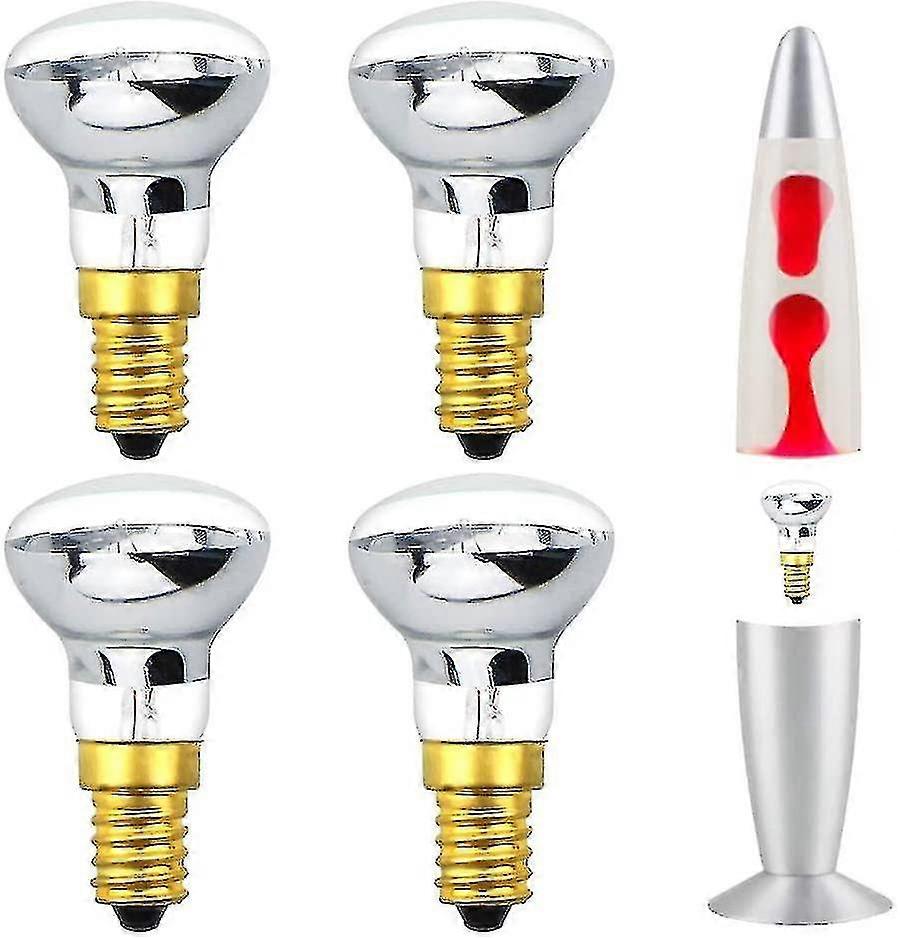 Pack Of 4 Lava Lamp Bulb 25w E14 R39 Warm White Reflector Bulb - Ses Small Screw Edison Incandescent Spotlight Bulb (energy Class C)