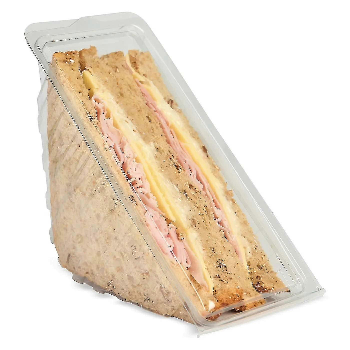 50 X Deep Fill Sandwich Wedges With Hinged Lids - Recyclable Clear Container/sandwich Triangle/lunch Box/pack Lunch