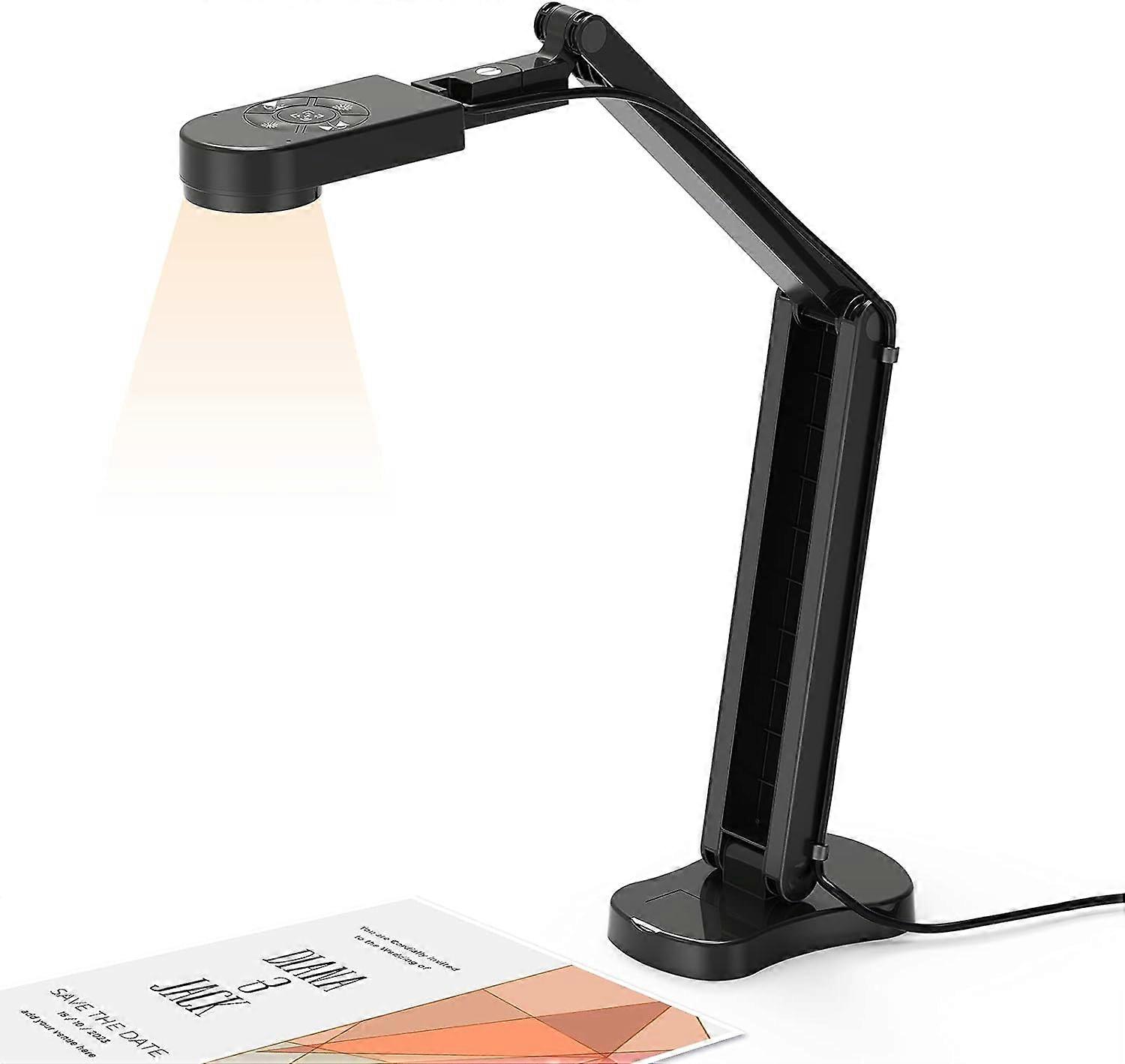 8MP & Document Camera for Teaching, USB Webcam 4K with 3-Level LED Light, Image Invert Function, Fold, Dual Microphones for Mac OS, Windows, Chromeboo