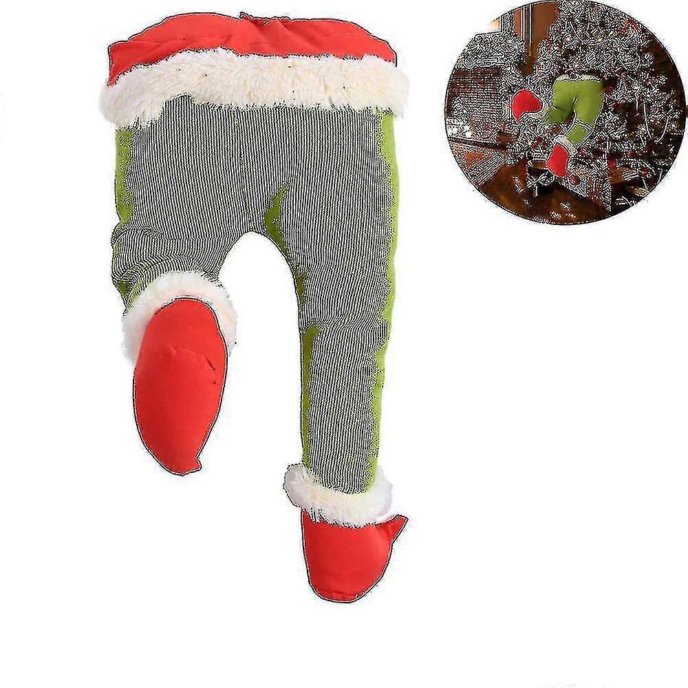 Christmas Santa And Elf Legs Plush Stuffed Feet For Tree Decor