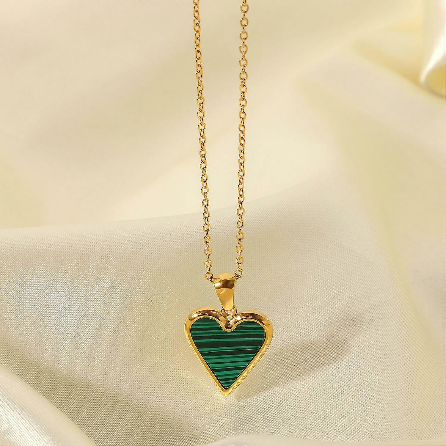 Two Tone Heart Pendant Necklace