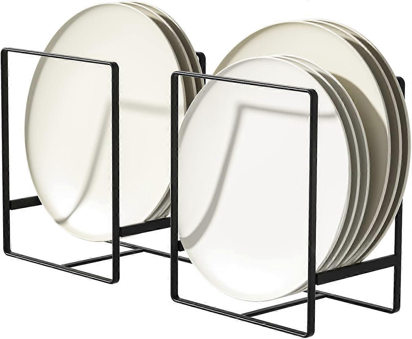 2 Pack Plate Holders Organizers Upright Cabinet Dish Drying Rack
