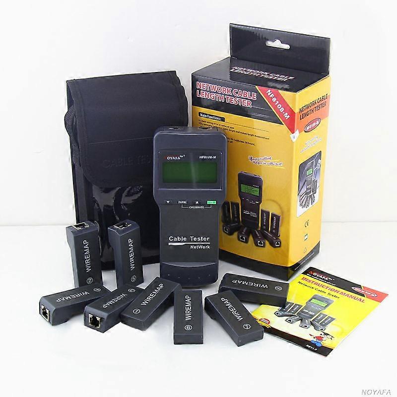 NF8108M Digital Network LAN Cable Tester Meter RJ45 5E, 6E Coaxial Cable Tracker Tool Measure Network Cable Length